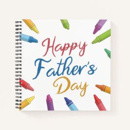 Crayons Happy Vatertag Typografie | Notebook Notizbuch