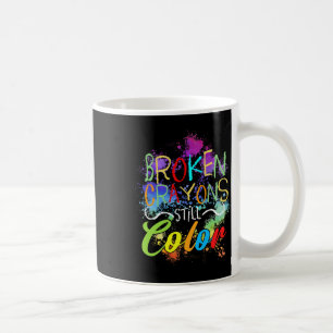 Crayons immer noch Farbselbstversorgung psychische Kaffeetasse