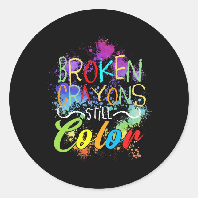 Crayons immer noch Farbselbstversorgung psychische Runder Aufkleber (Vorderseite)
