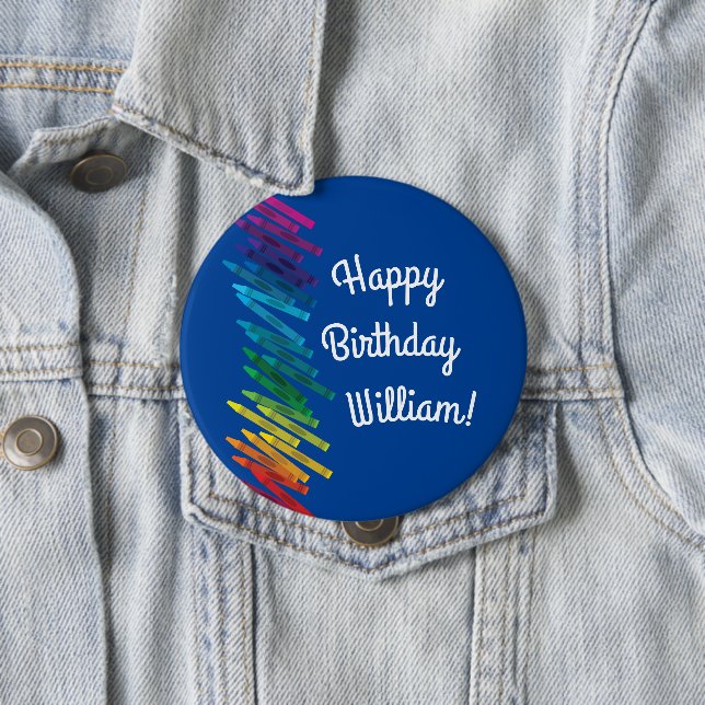 Crayons Kindergeburtstag Party Niedliche Farben Button (Beispiel)