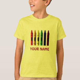Crayons Name Template Crayon Kids T - Shirt