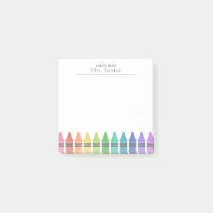 Crayons Notes post-it de l'enseignant personnalisé