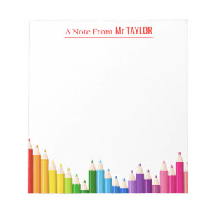 Crayons Personnalisés Bloc-Notes pour Enseignants