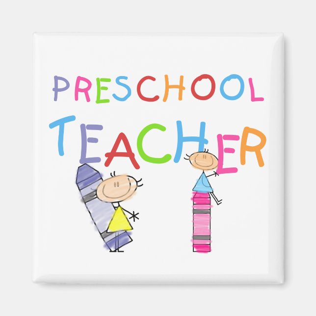 Crayons Preschool Teacher TShirts and Gifts Magnet (Vorne)