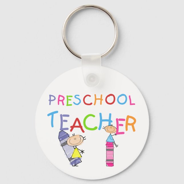 Crayons Preschool Teacher Tshirts und Geschenke Schlüsselanhänger (Vorderseite)