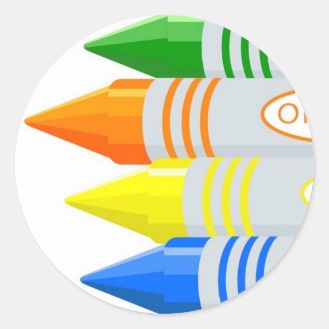 Crayons Runder Aufkleber (Vorderseite)