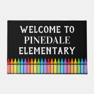 Crayons School Welcome Door Mat Fußmatte