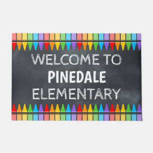 Crayons School Welcome Door Mat Fußmatte