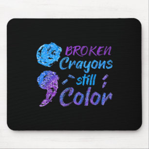 Crayons Selbstmordbewusstseinsmonat Unterstützung Mousepad
