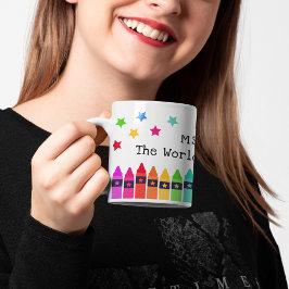 Crayons & Stars Weltbeste Lehrerbewertung Kaffeetasse
