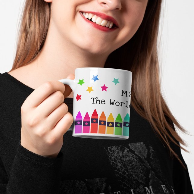 Crayons & Stars Weltbeste Lehrerbewertung Kaffeetasse (Von Creator hochgeladen)