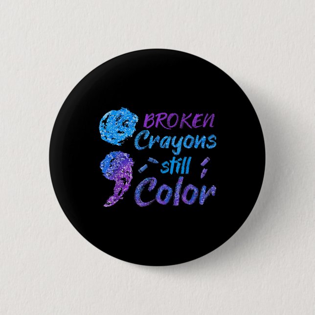 Crayons Suicide Awareness Monatsunterstützung Button (Vorderseite)