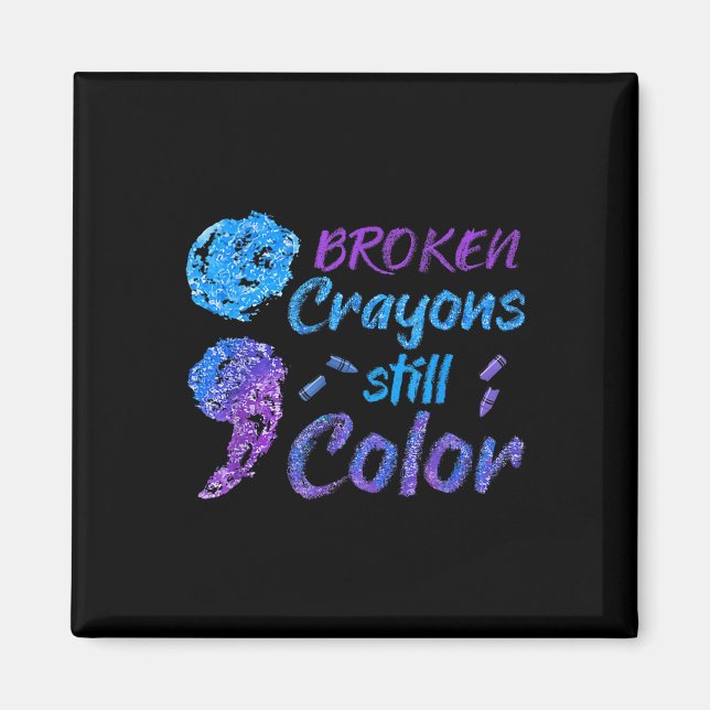 Crayons Suicide Awareness Monatsunterstützung Magnet (Vorne)