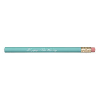 Crayons turquoises de joyeux anniversaire de ciel