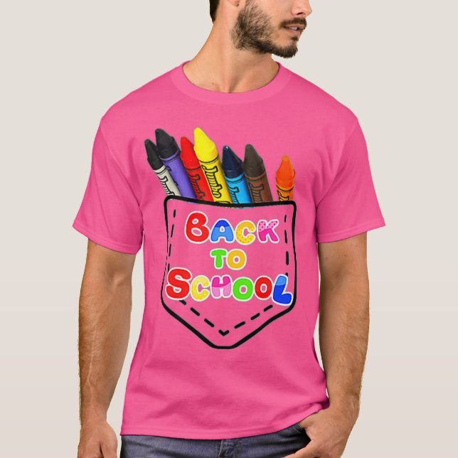 Crays in der Tasche zurück in die Schule T-Shirt (Vorderseite)