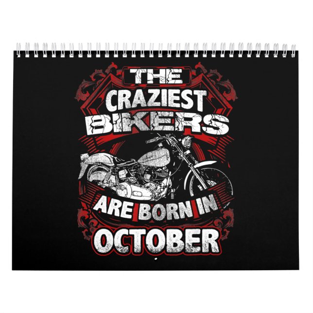 Craziest Biker sind Geboren im Oktober Motorrad Lo Kalender (Titelbild)
