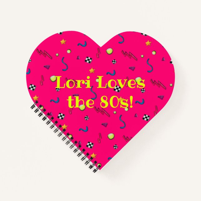 Crazy 80er - Muster Notizbuch (Vorderseite)