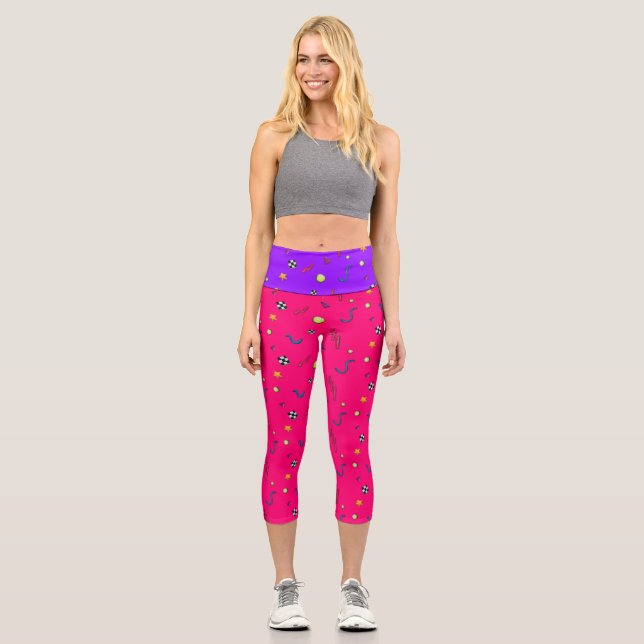 Crazy 80er - MusterLeggings Capri Leggings (Vorderseite)