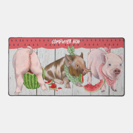 Crazy About Farm - Baby Pigs & Watermelon Schreibtischunterlage
