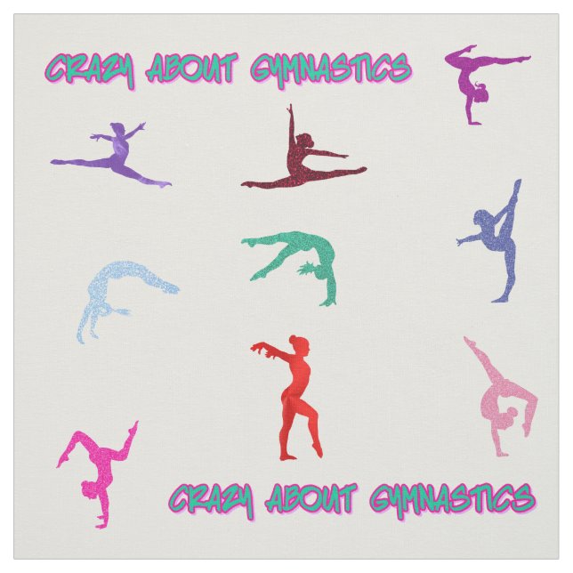 Crazy About Gymnastics Fabric Stoff (Muster)