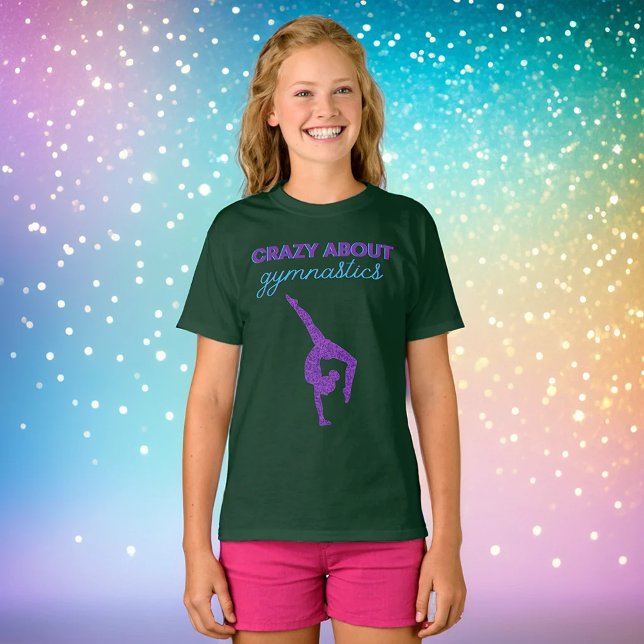 Crazy About Gymnastics Lila & Aqua T - Shirt (Von Creator hochgeladen)
