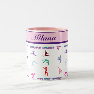 Crazy About Gymnastics Zweifarbige Tasse