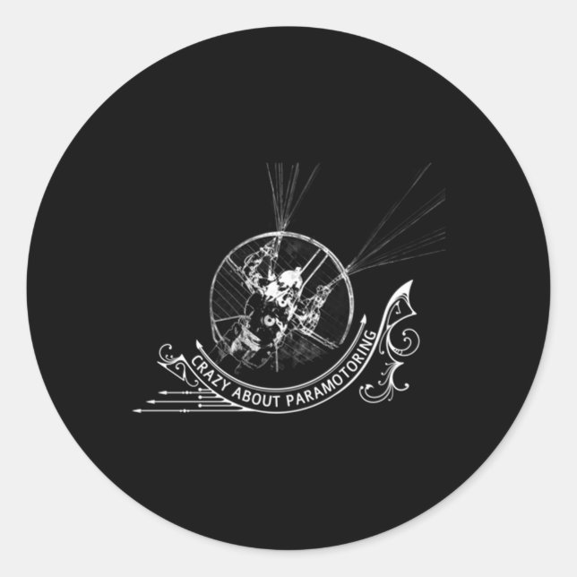 Crazy About Paramotoring Ppg Paramotor Runder Aufkleber (Vorderseite)