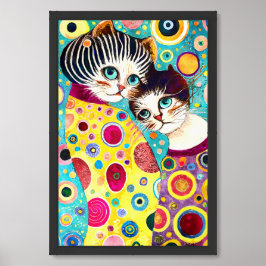 Crazy Abstrakte Coole Katzen Poster
