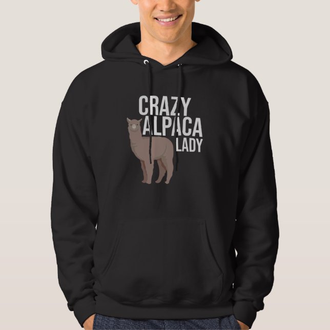 Crazy Alpaca Lady   Alpaca Llama Hoodie (Vorderseite)
