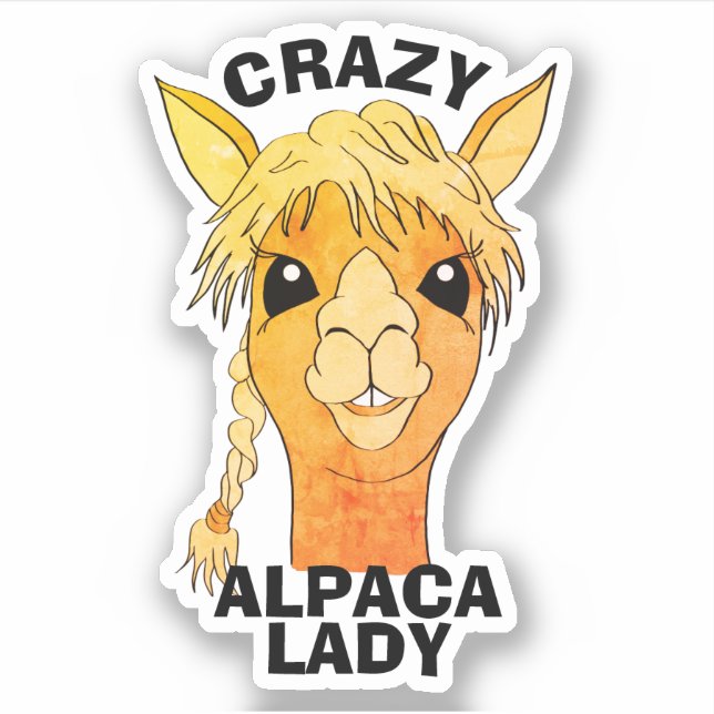 Crazy Alpaca Lady Rustic Custom Vinyl Cut Sticker (Vorderseite)