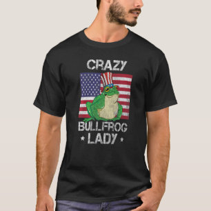 Crazy American Bullfrog Lady Fangen und essen Fros T-Shirt