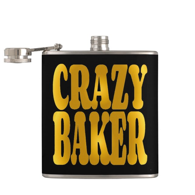Crazy Baker in Gold Flachmann (Geöffnet)