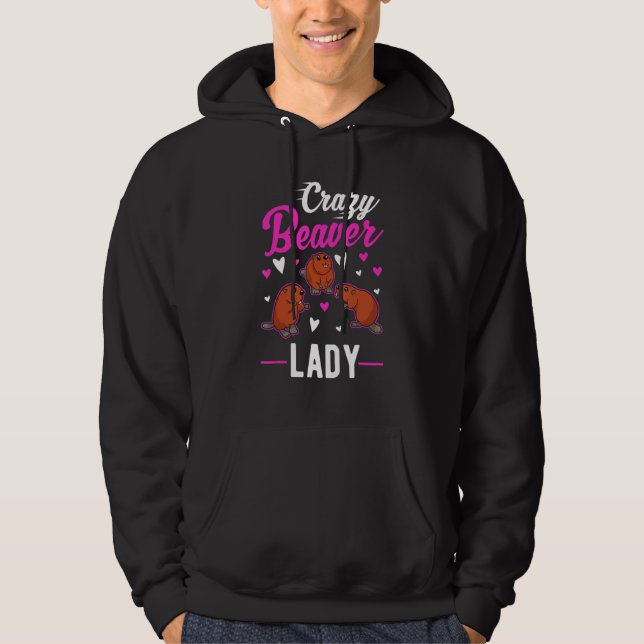 Crazy Beaver Lady Hoodie (Vorderseite)