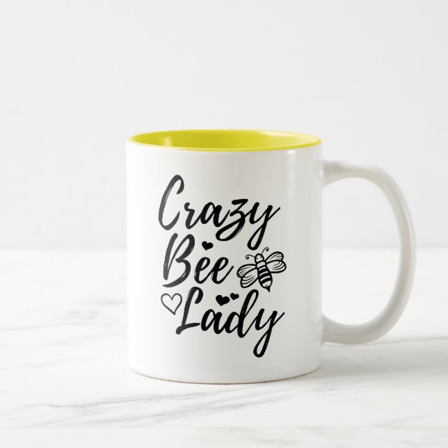 Crazy Bee Lady Zweifarbige Tasse (Rechts)