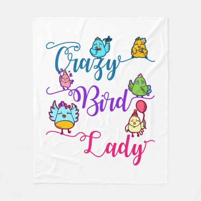 Crazy Bird Lady Bird Owner Lover Vogelbeobachter T Fleecedecke (Vorderseite)