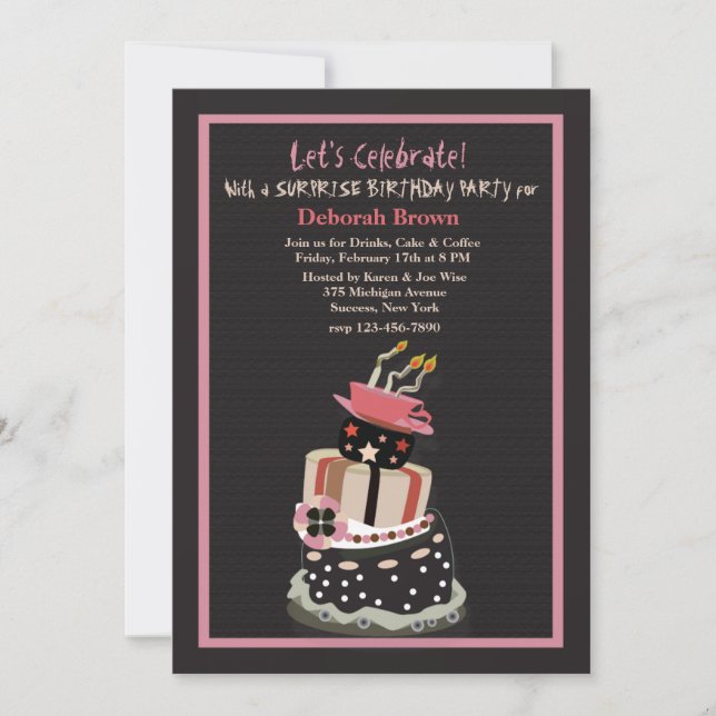 Crazy Birthday Cake Einladung (Vorderseite)