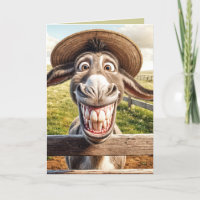 Crazy Birthday Donkey trägt einen Hut