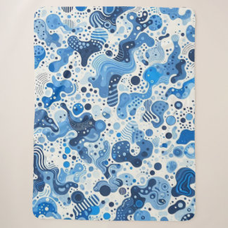 Crazy Blankets - Abstrakt Blue Bio Shapes Blan Sherpadecke