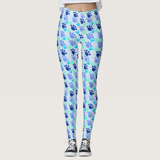 Crazy Blue Paw Leggings (Vorderseite)