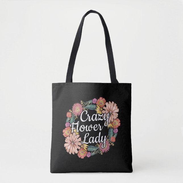 Crazy Blume Lady - Zinnia Gardener Tasche (Vorderseite)