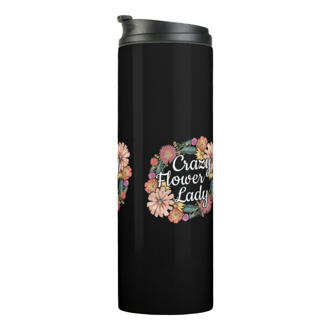 Crazy Blume Lady - Zinnia Gardener Thermosbecher (Nach rechts gedreht)