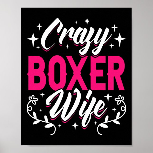 Crazy Boxer Ehefrau Boxing Poster (Vorne)