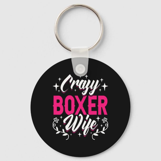 Crazy Boxer Ehefrau Boxing Schlüsselanhänger (Vorderseite)