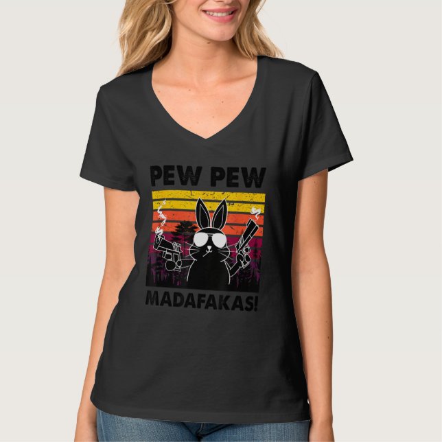 Crazy Bunny Men Pew Pew Madafakas T-Shirt (Vorderseite)