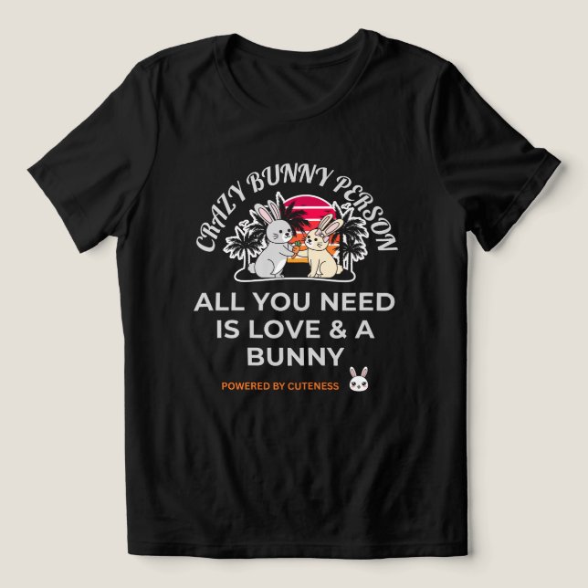 Crazy Bunny Person  Tri-Blend Shirt (Design Vorderseite)
