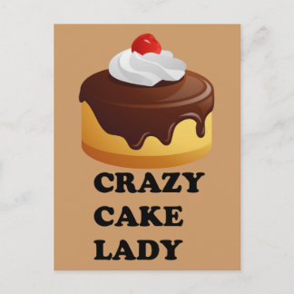Crazy Cake Lady Postkarte