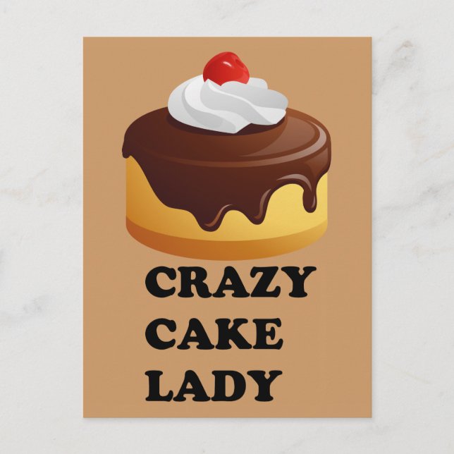 Crazy Cake Lady Postkarte (Vorderseite)