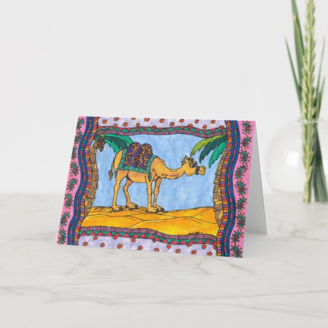 Crazy Camel Grußkarte Karte (Vorderseite)