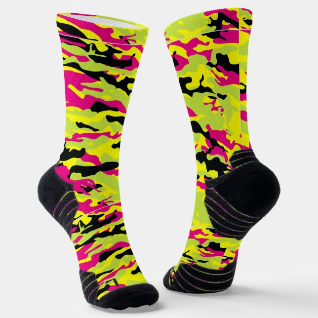 Crazy Camouflage Pink Socken (Gewinkelt)