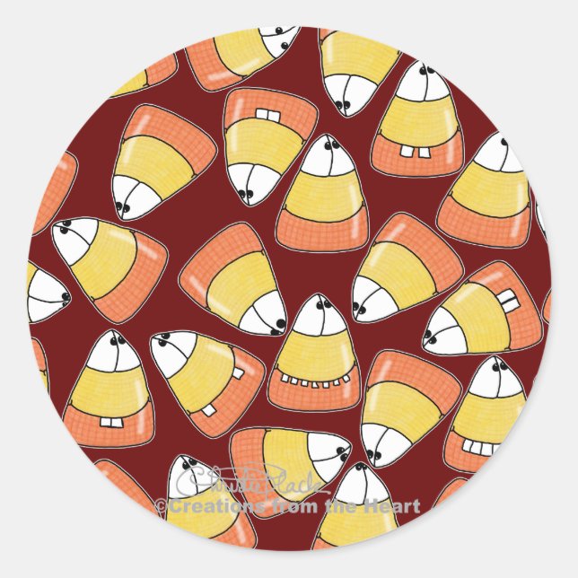 CRAZY Candy Corn! Runder Aufkleber (Vorderseite)